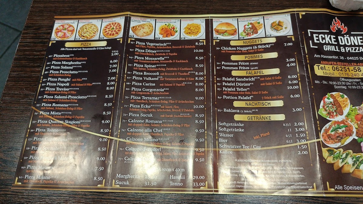 ECKE DÖNER GRILL UND PIZZA Photo Menu 2