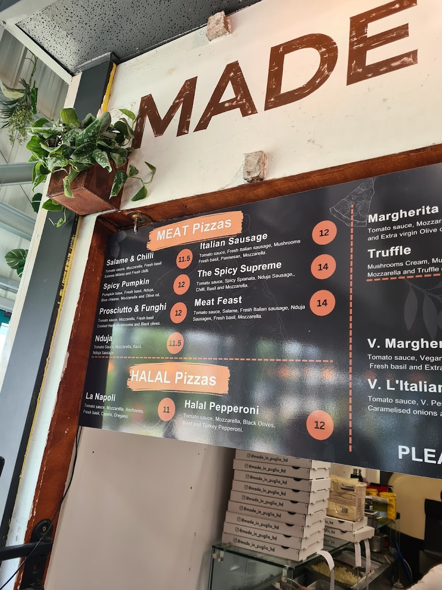 Made in Puglia Hackney wick Photo Menu 5