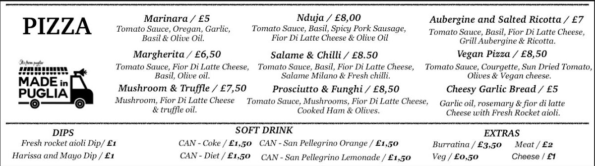 Made in Puglia Hackney wick Photo Menu 6