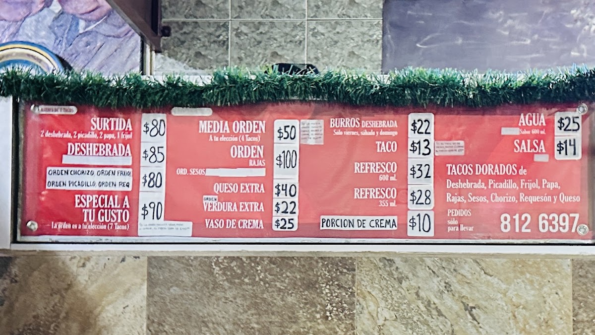 Taquería Tepeyac Photo Menu 1