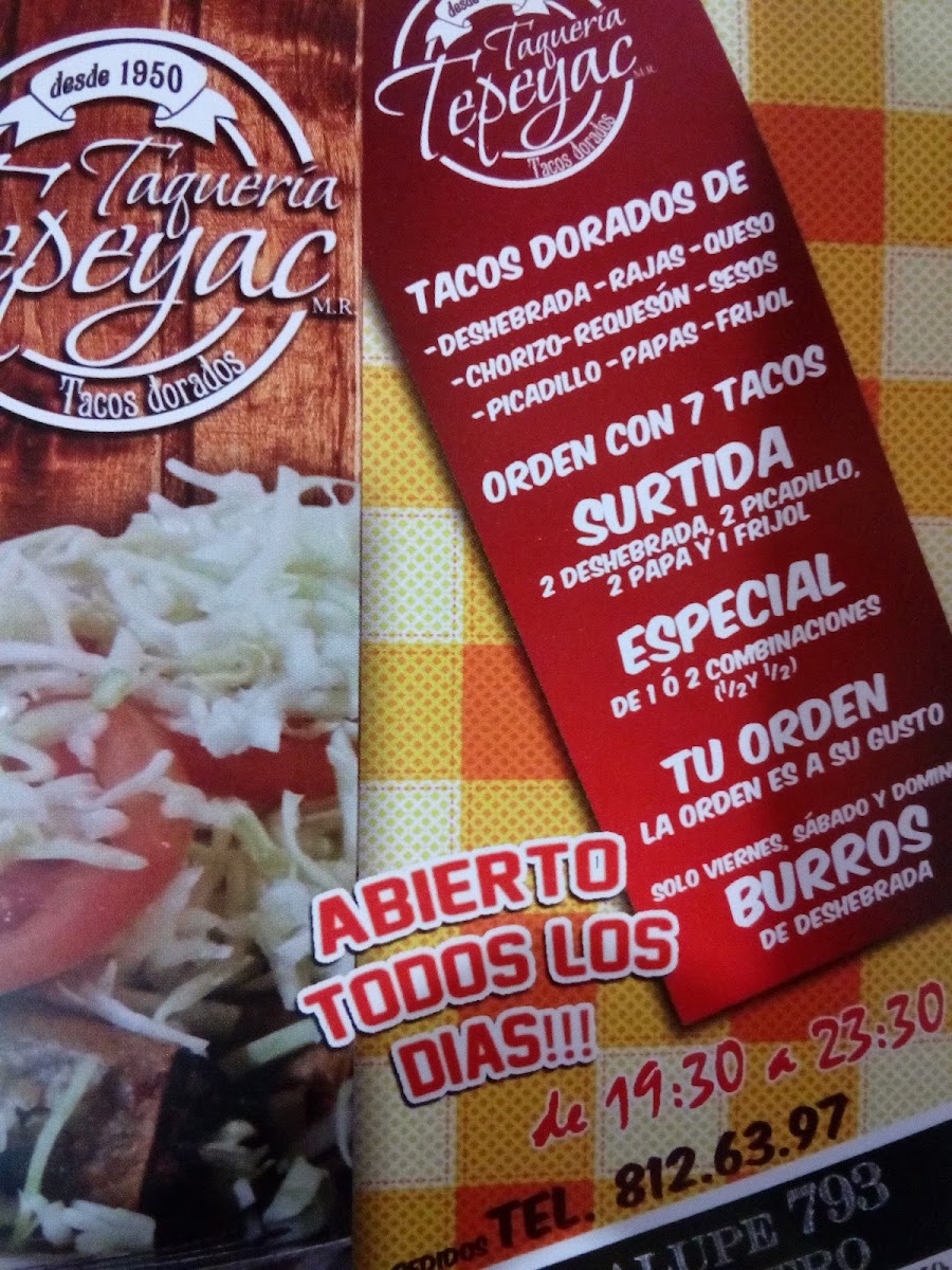 Taquería Tepeyac Photo Menu 3