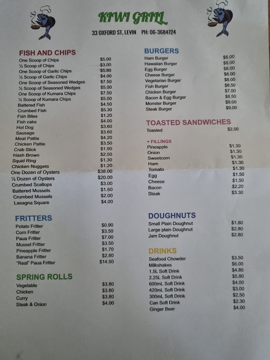 Kiwi Grill Photo Menu 1