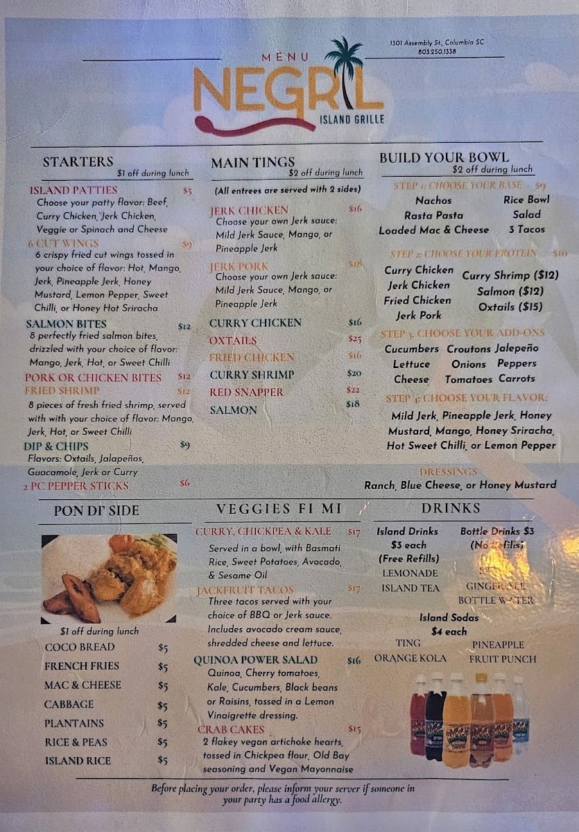 Negril Island Grille Photo Menu 1