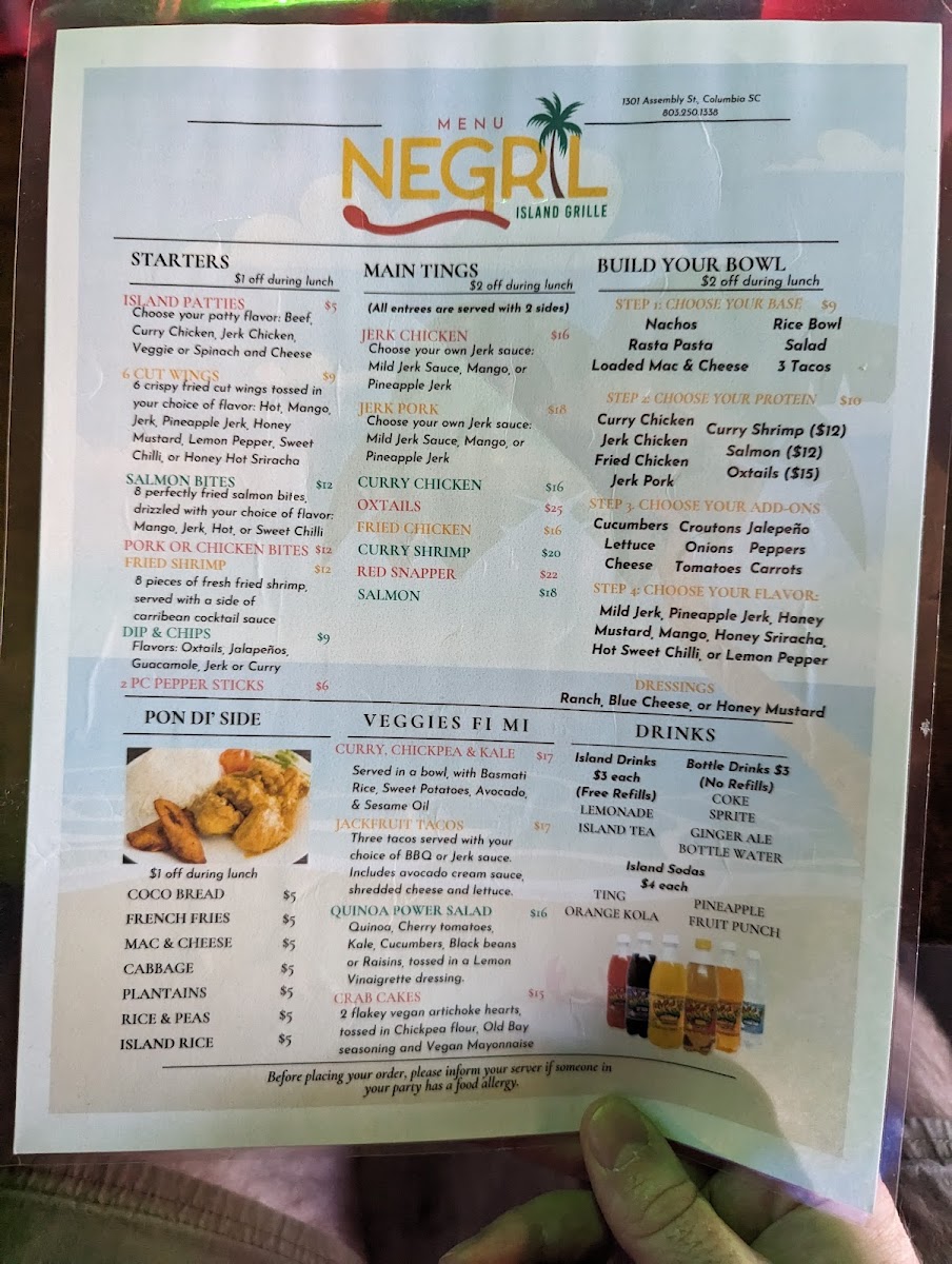 Negril Island Grille Photo Menu 2