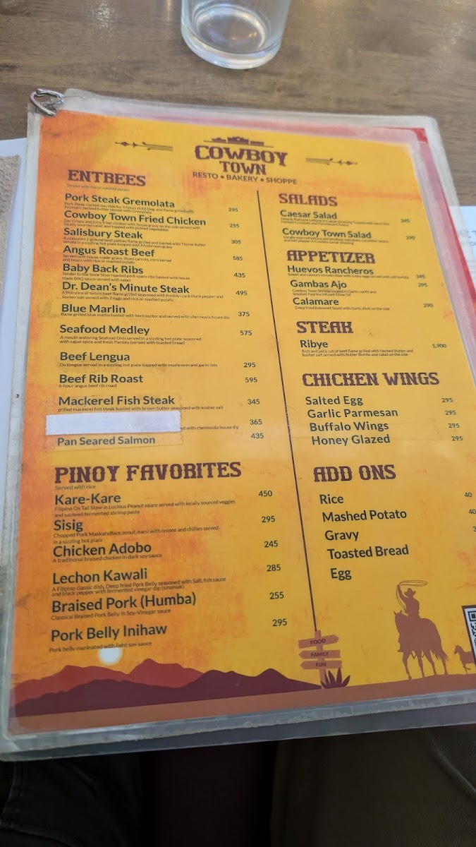 Cowboy Town Resto, Bakery and Shoppe Photo Menu 4