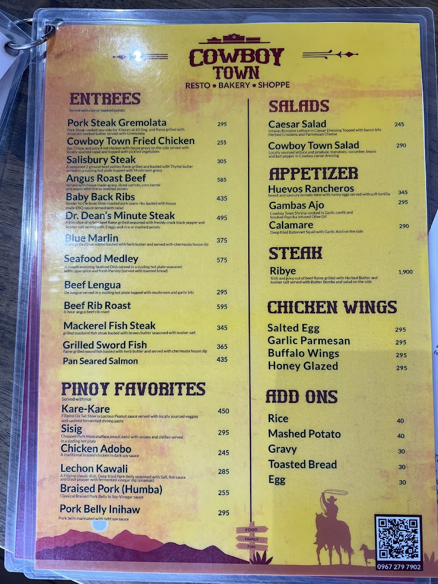 Cowboy Town Resto, Bakery and Shoppe Photo Menu 5