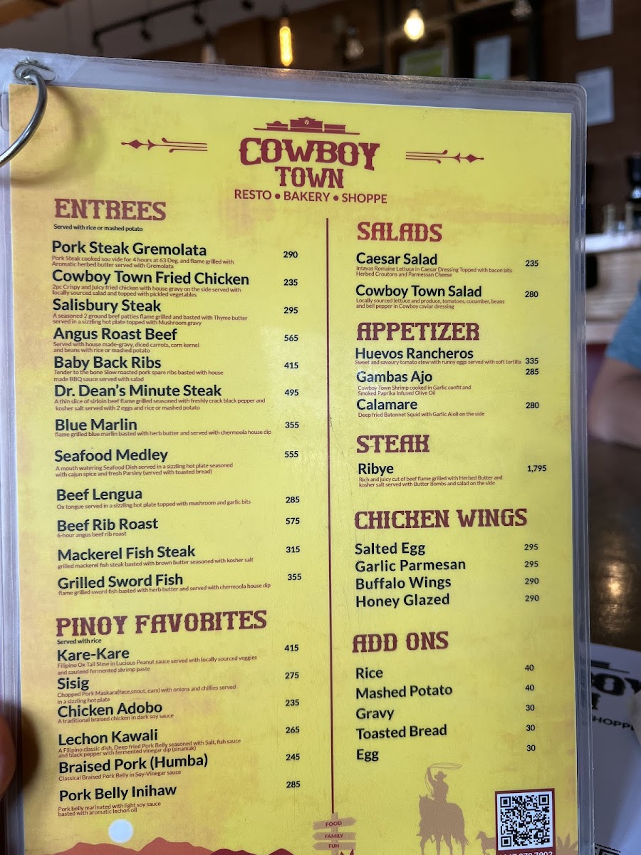 Cowboy Town Resto, Bakery and Shoppe Photo Menu 7