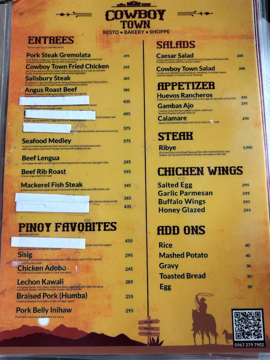 Cowboy Town Resto, Bakery and Shoppe Photo Menu 8