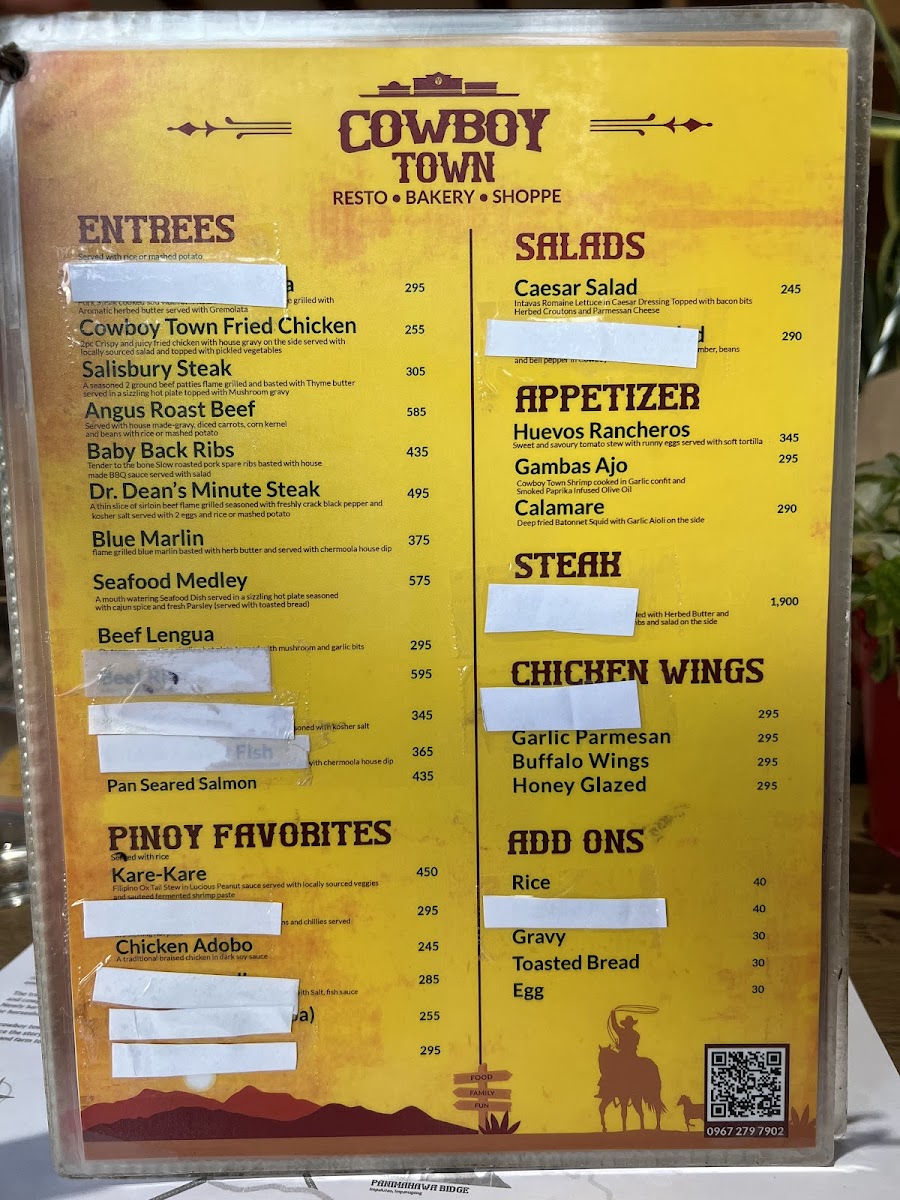 Cowboy Town Resto, Bakery and Shoppe Photo Menu 9