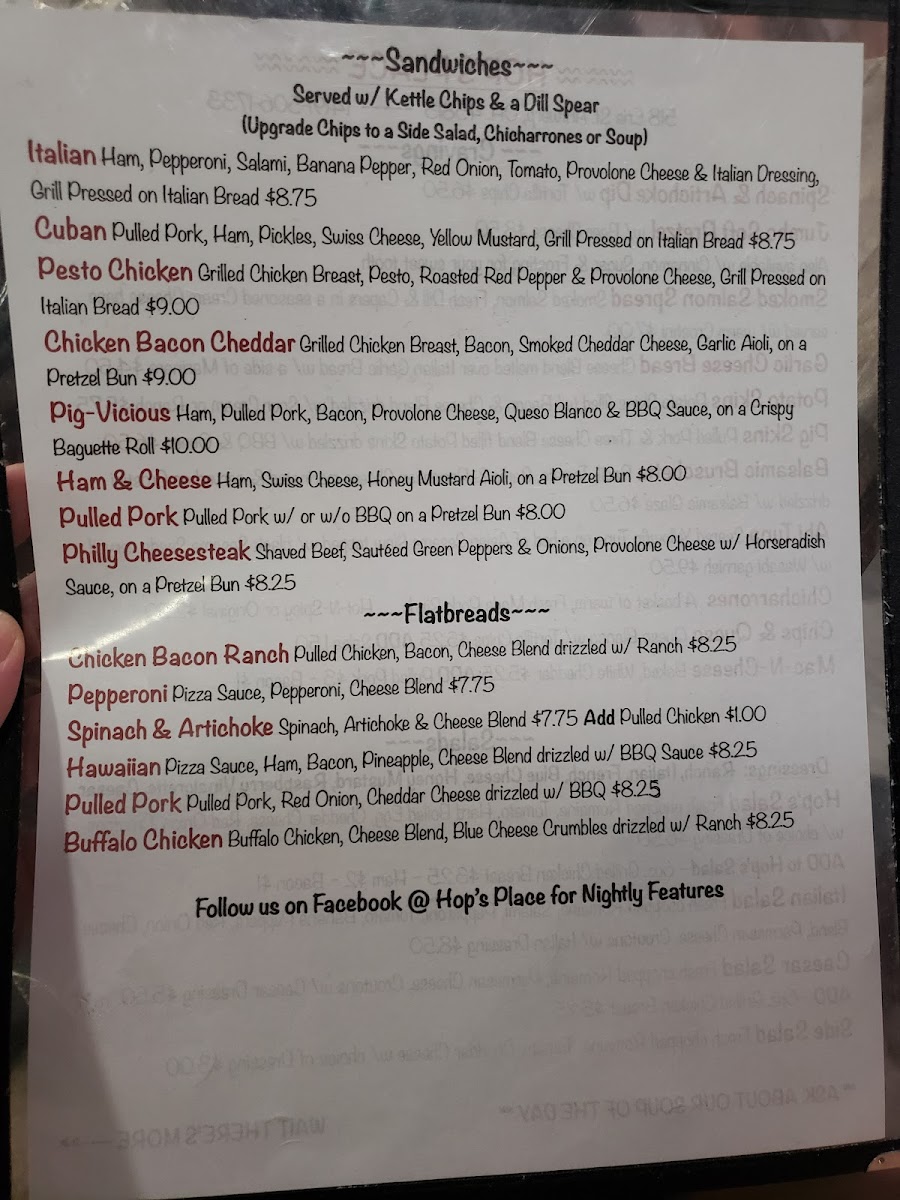 Hop's Place Photo Menu 5