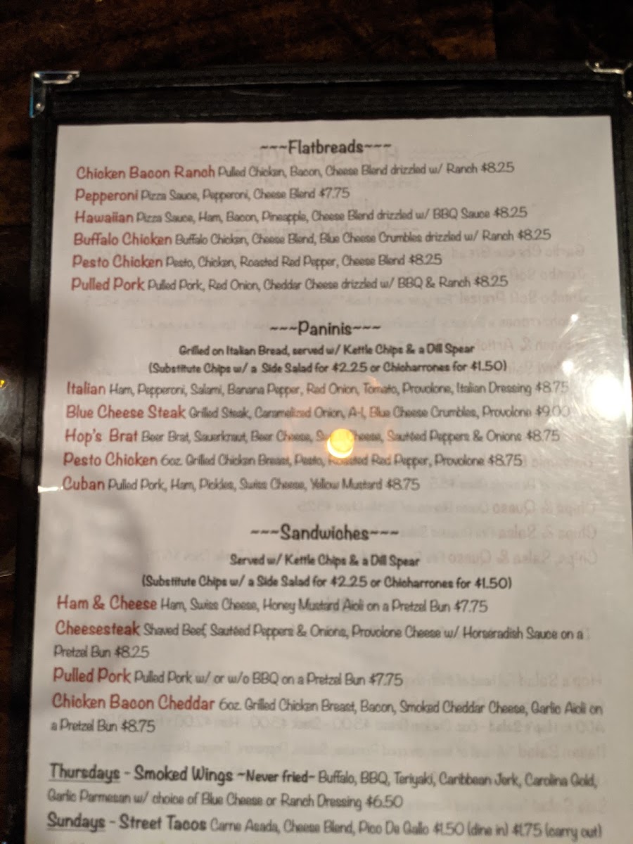 Hop's Place Photo Menu 7