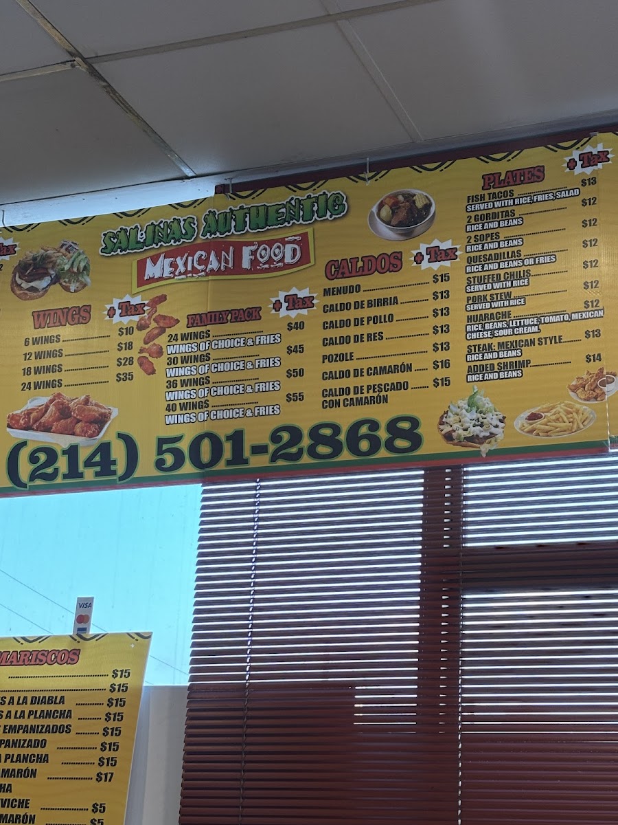 Salinas Authentic Mexican Food & Taqueria Photo Menu 1