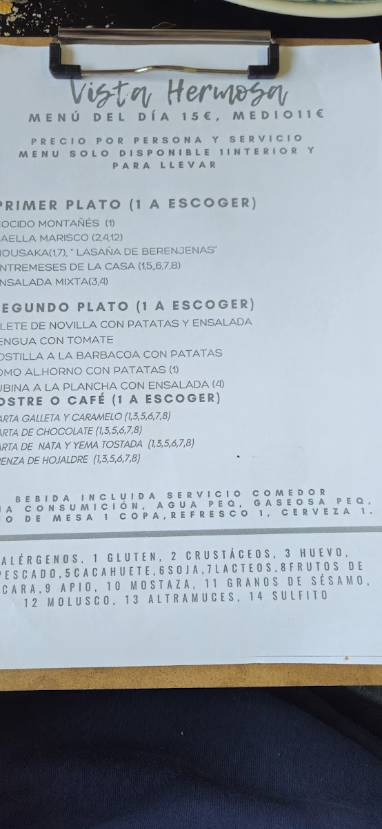 Bar Vista Hermosa Photo Menu 3