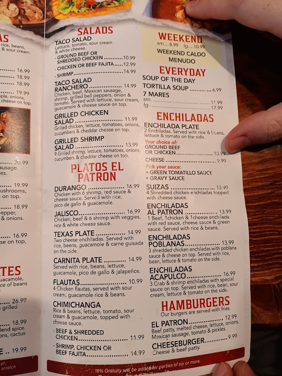 El Patron Bar & Grill Mexican Restaurant Photo Menu 5