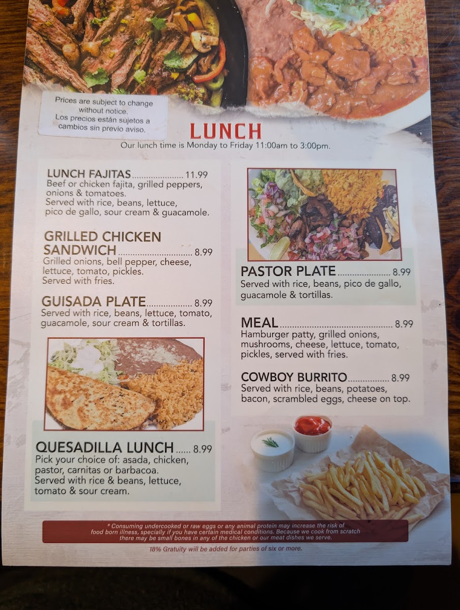 El Patron Bar & Grill Mexican Restaurant Photo Menu 7