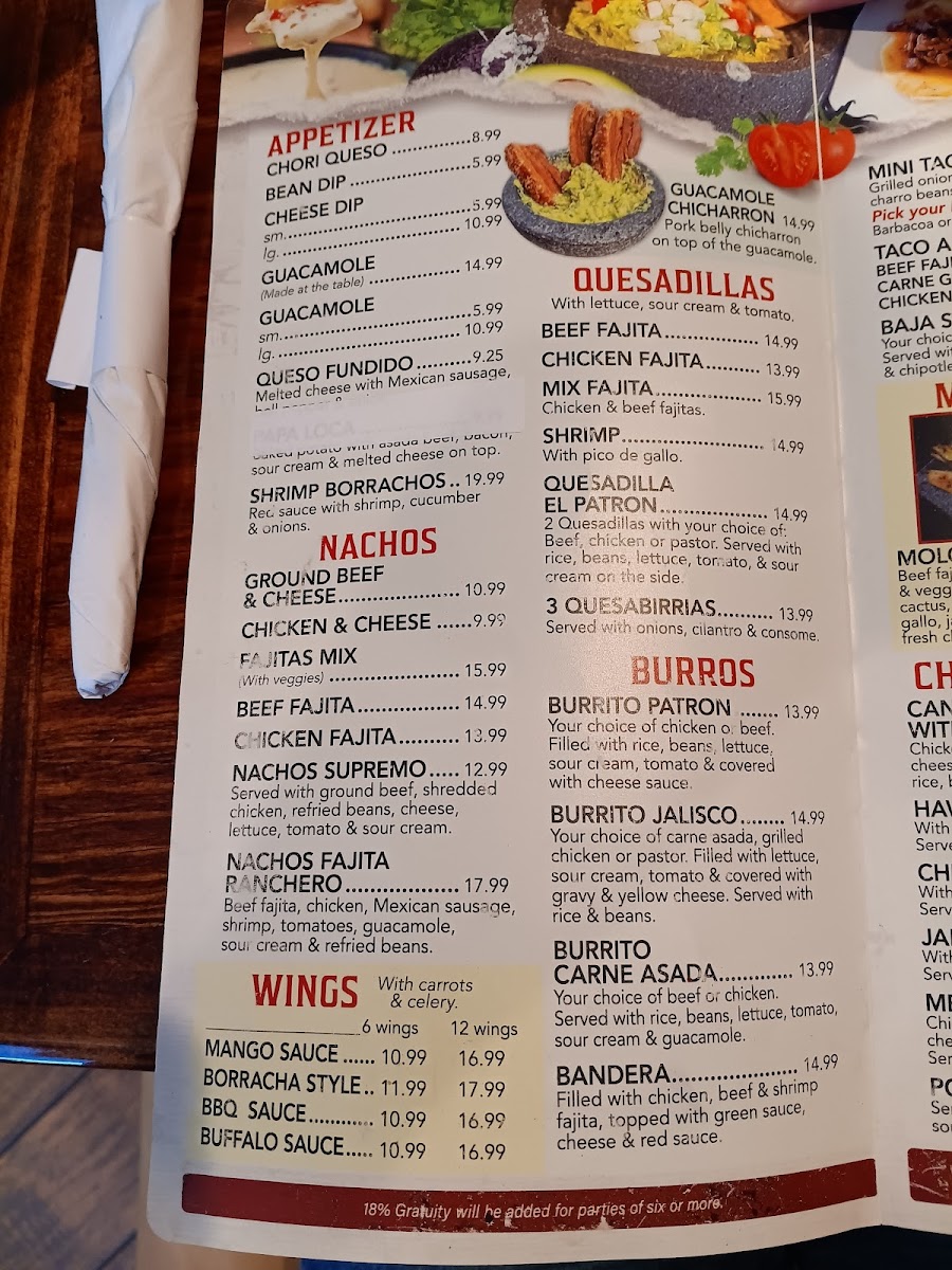 El Patron Bar & Grill Mexican Restaurant Photo Menu 8