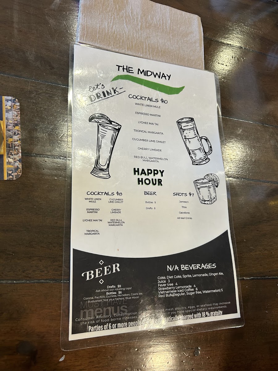 The Midway Photo Menu 1