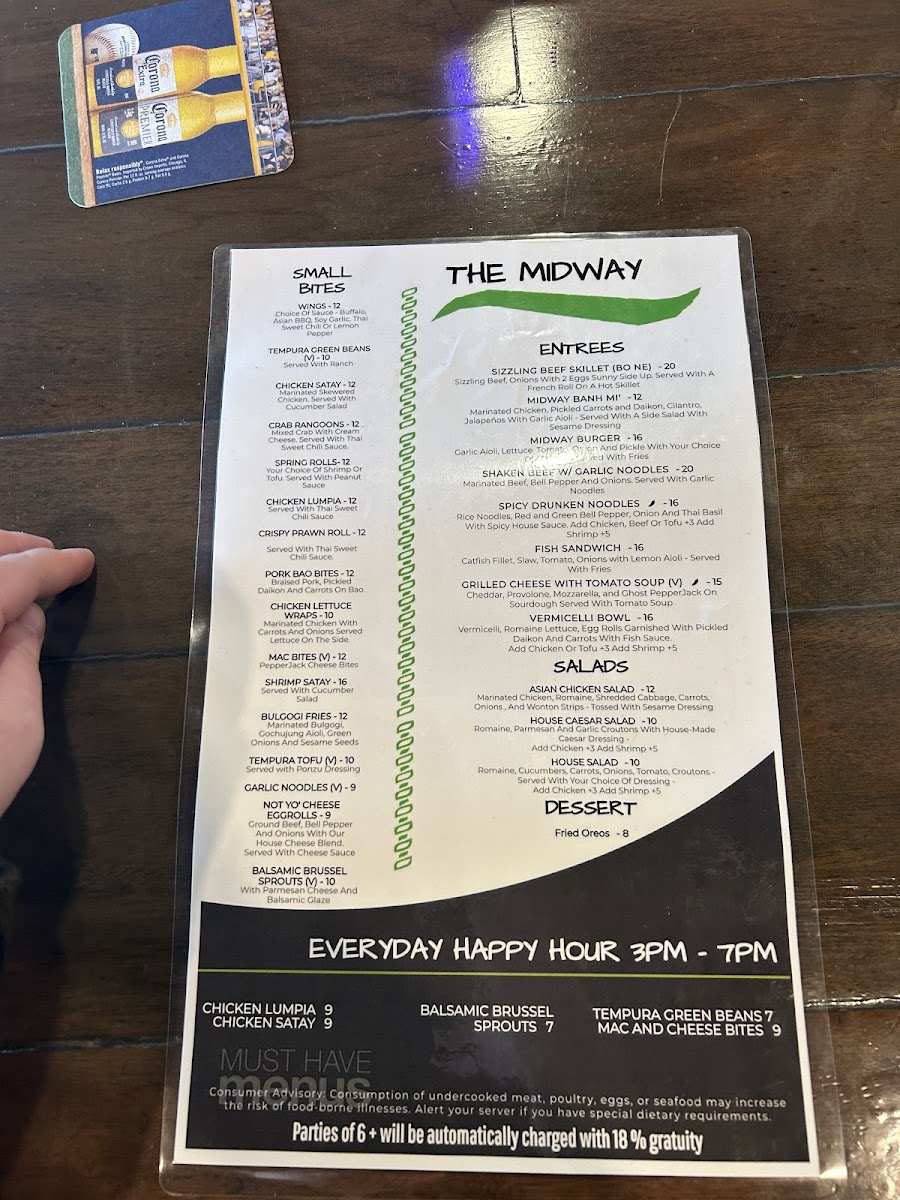 The Midway Photo Menu 2