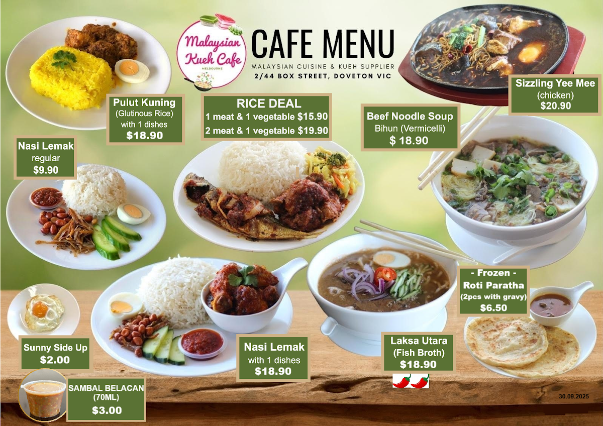 Malaysian Kueh Cafe Photo Menu 2