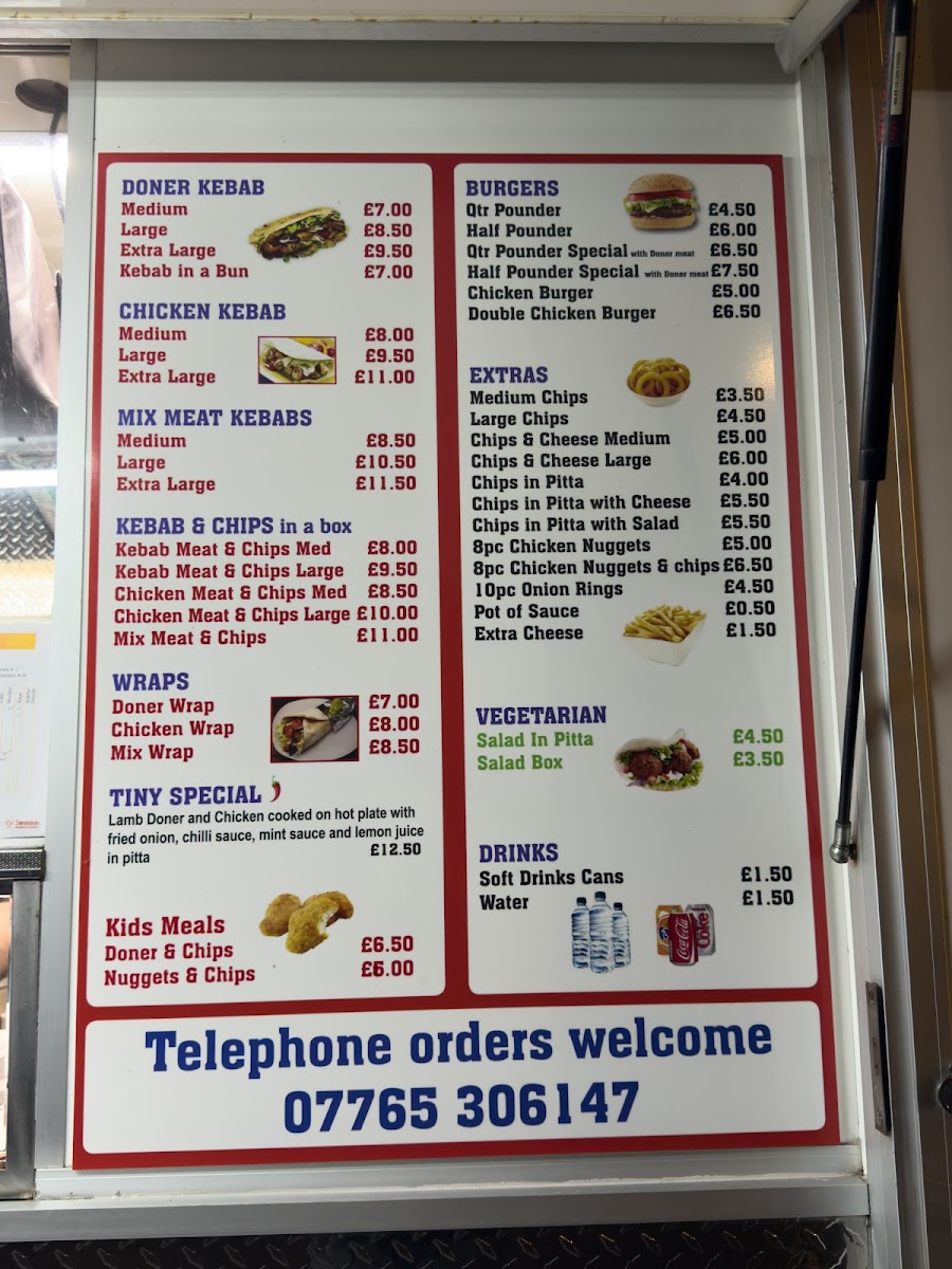 Peatmoor Kebab Van Photo Menu 2