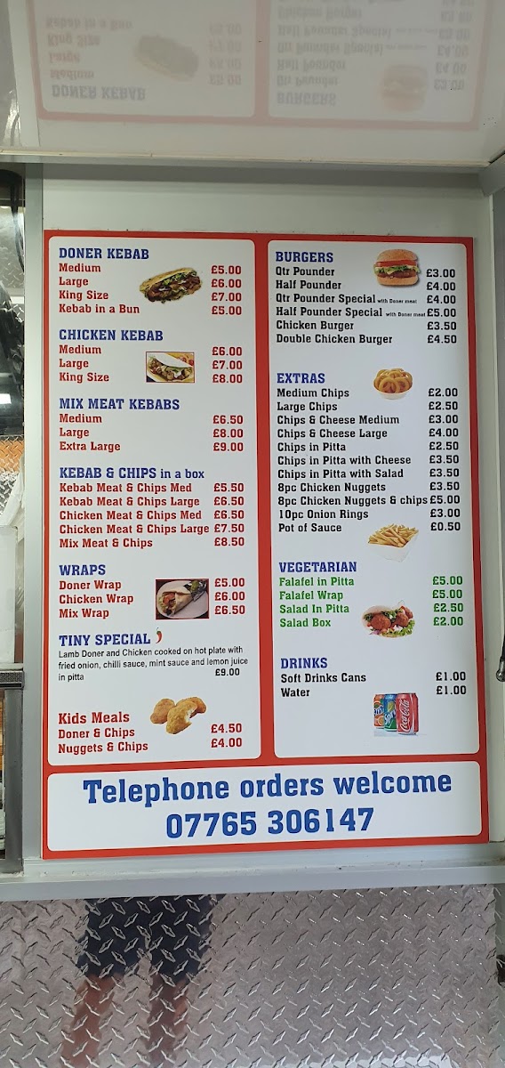Peatmoor Kebab Van Photo Menu 3