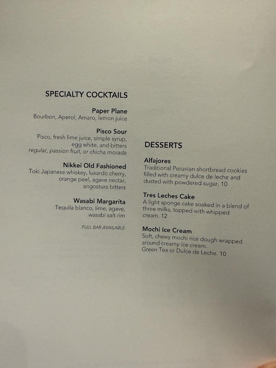 Pisco Peruvian Nikkei Photo Menu 5