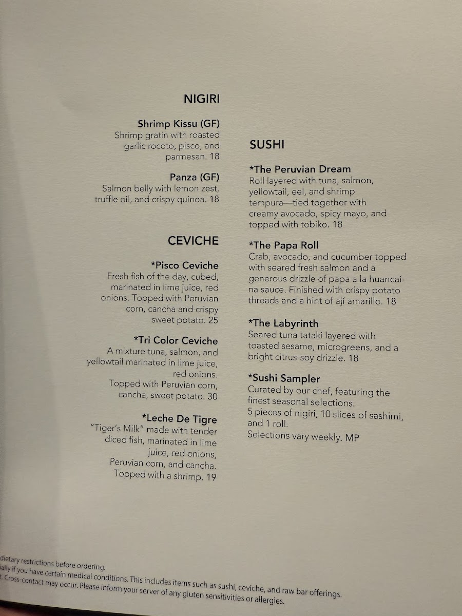 Pisco Peruvian Nikkei Photo Menu 7