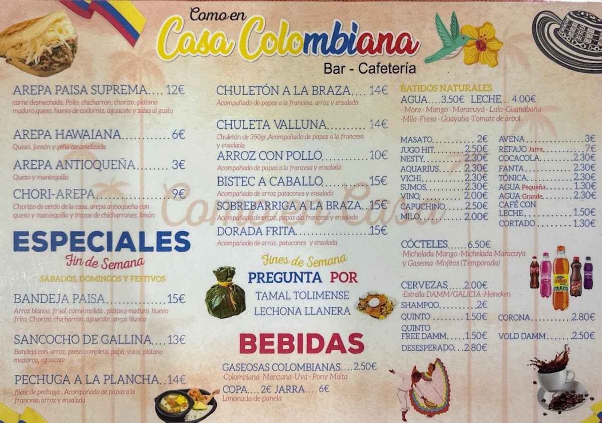 Como en casa Colombiana Photo Menu 2
