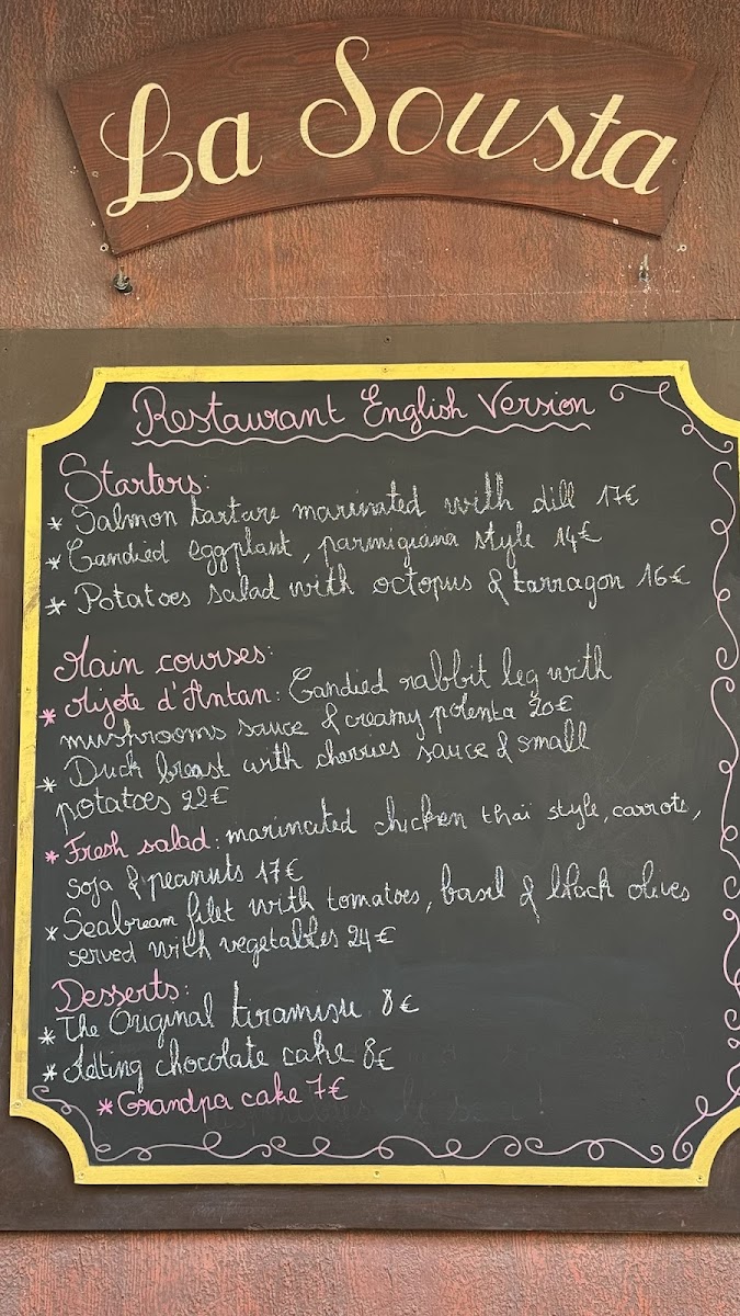 La Sousta - Restaurant Cannes Photo Menu 1