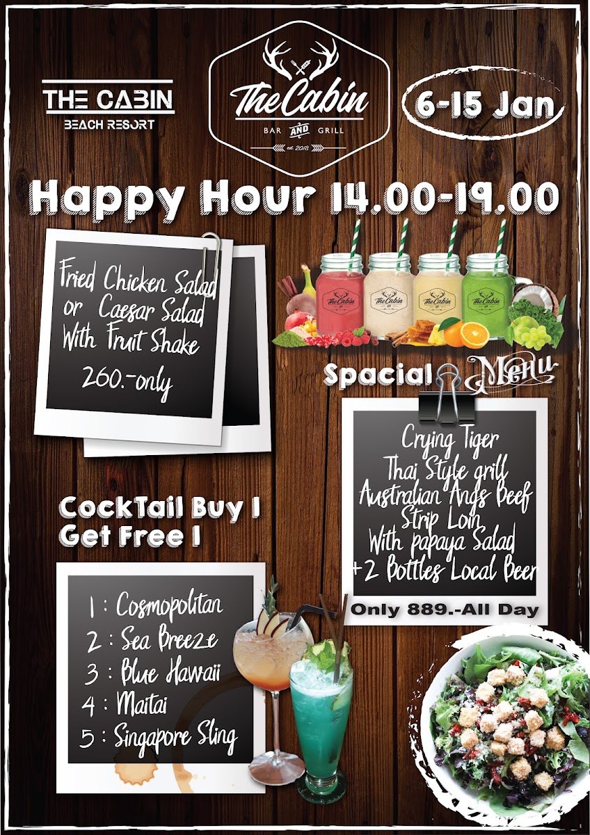 The Cabin Bar & Grill Photo Menu 1