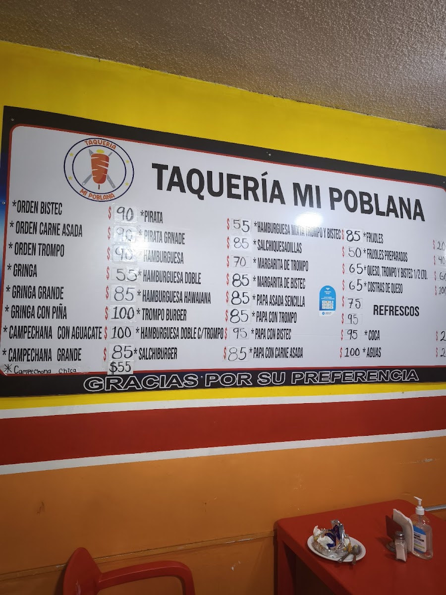 Taqueria Mi Poblana Photo Menu 1