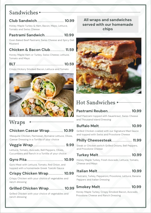 Mad Cafe Photo Menu 1