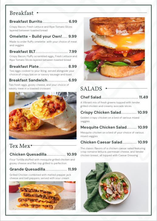 Mad Cafe Photo Menu 2