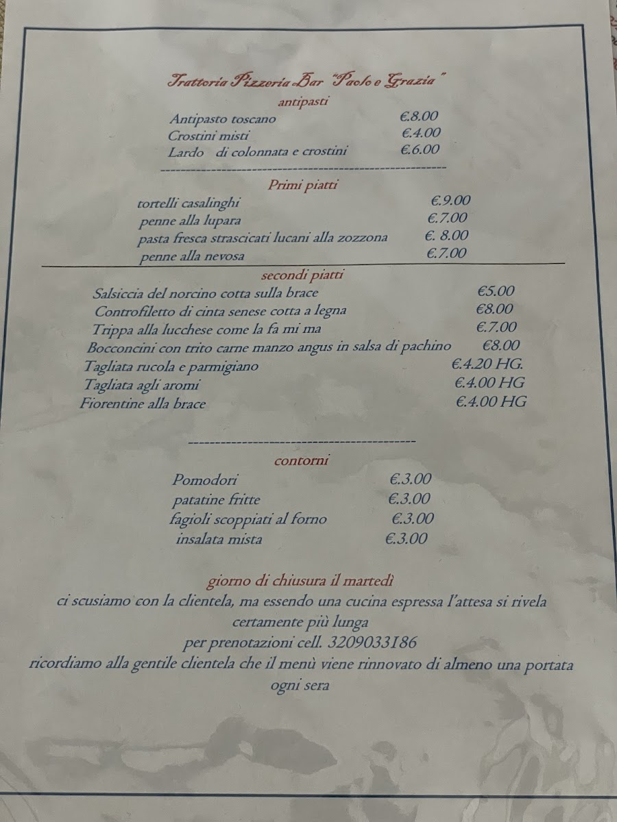 Trattoria Pizzeria Paolo e Grazia Photo Menu 6