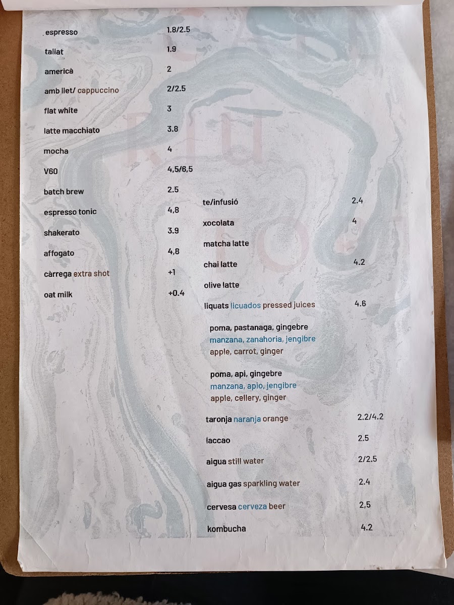 Cafè Riutort Photo Menu 2