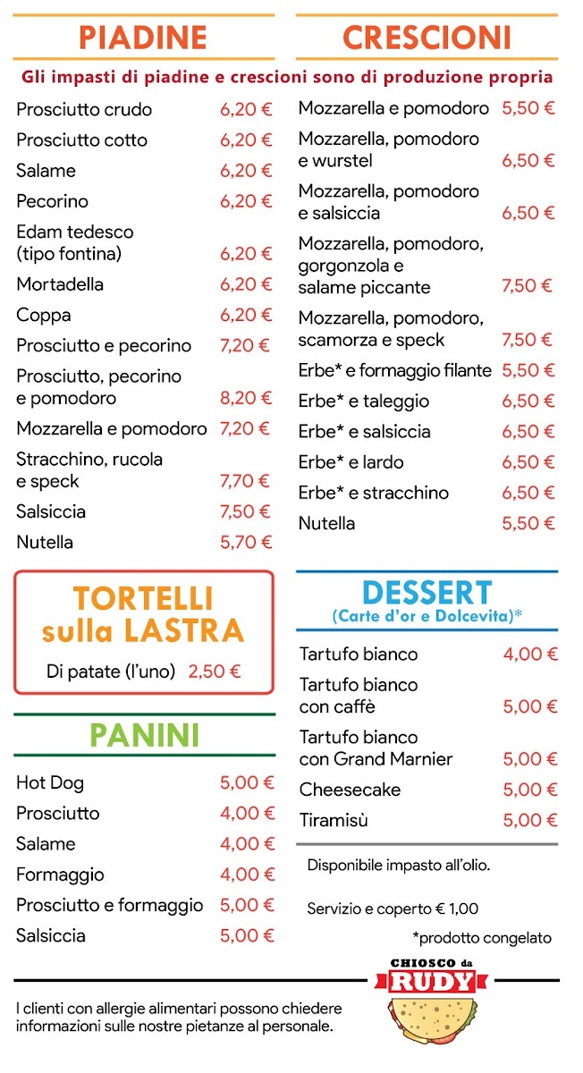 Chiosco Da Rudi - Piadina e Crescioni Photo Menu 1