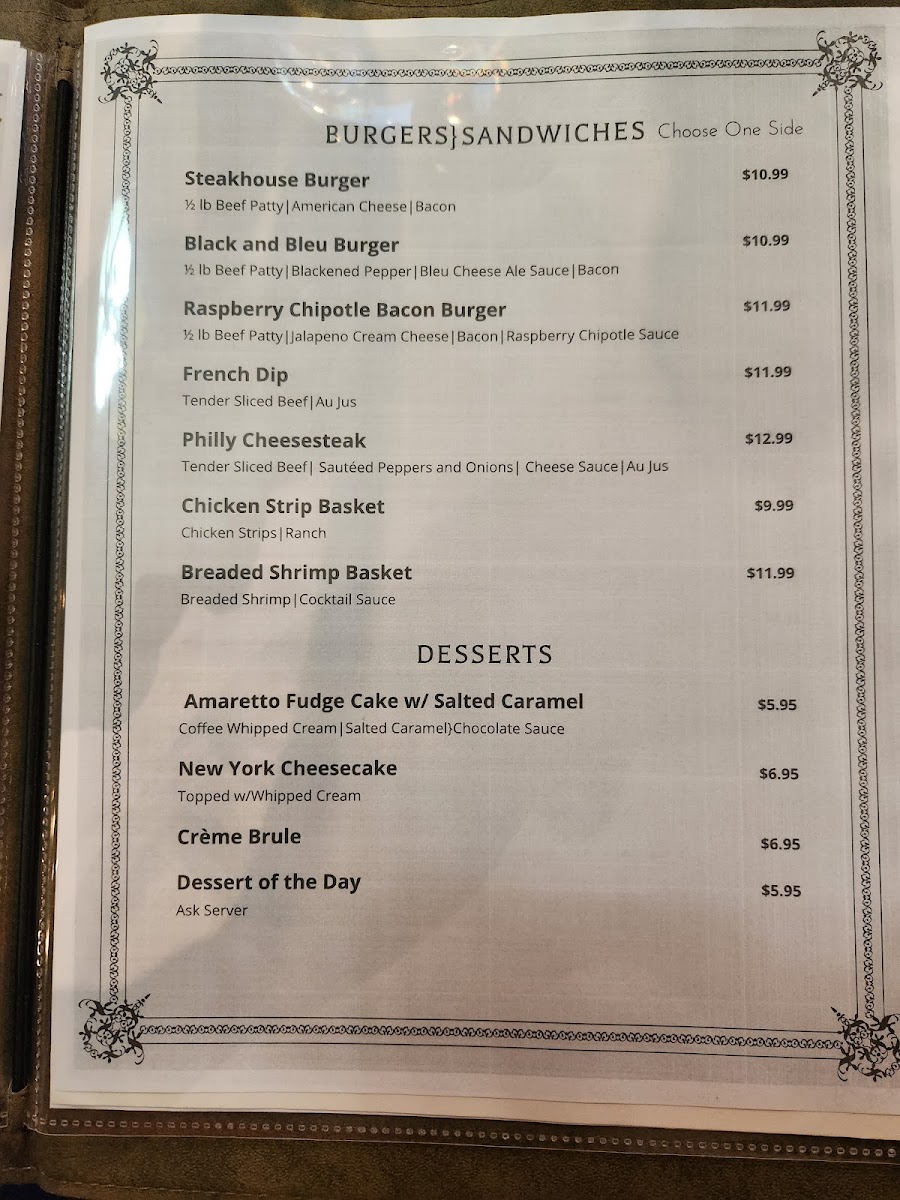 The 1891 Steak house and Bistro Photo Menu 2