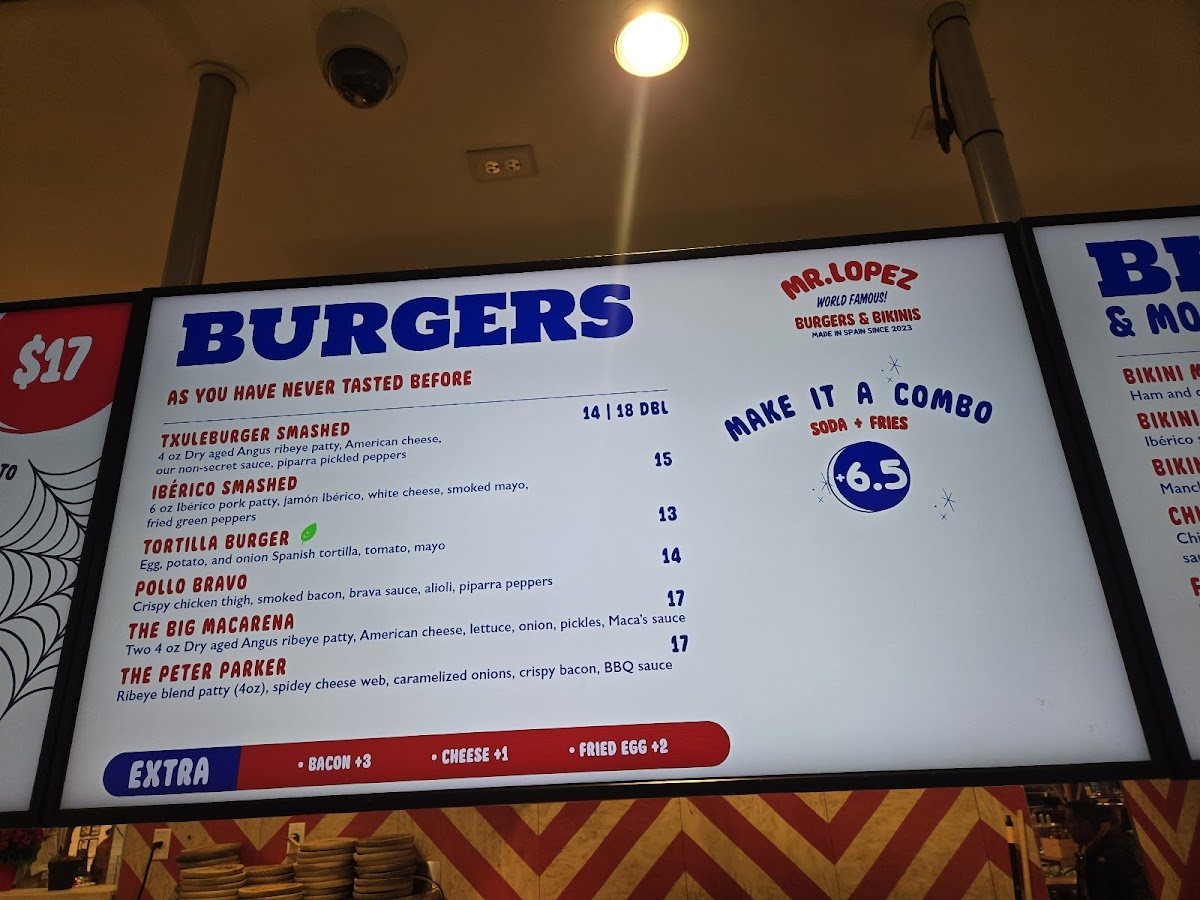 Mr. Lopez Burgers & Bikinis Photo Menu 2