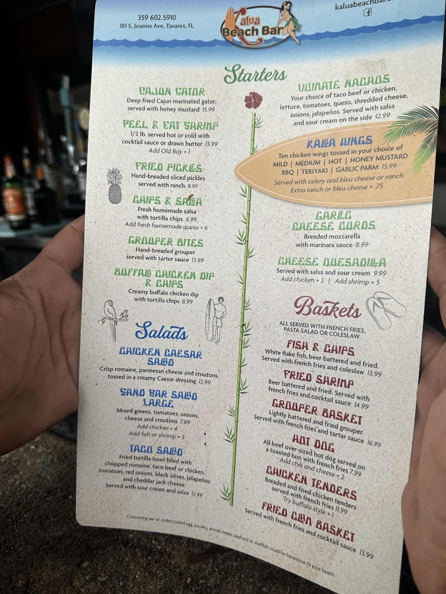 Kalua Beach Bar Photo Menu 2