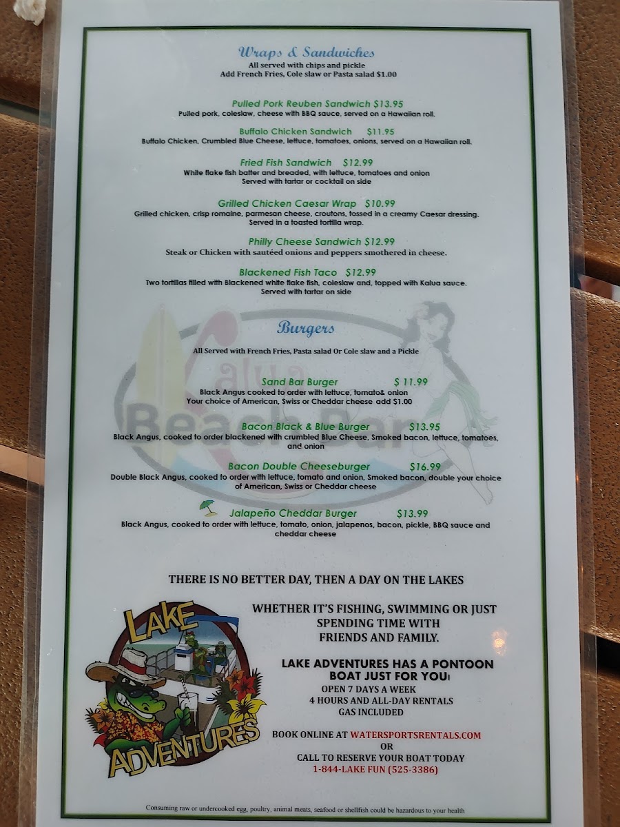 Kalua Beach Bar Photo Menu 4