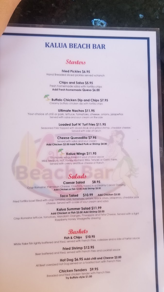 Kalua Beach Bar Photo Menu 7