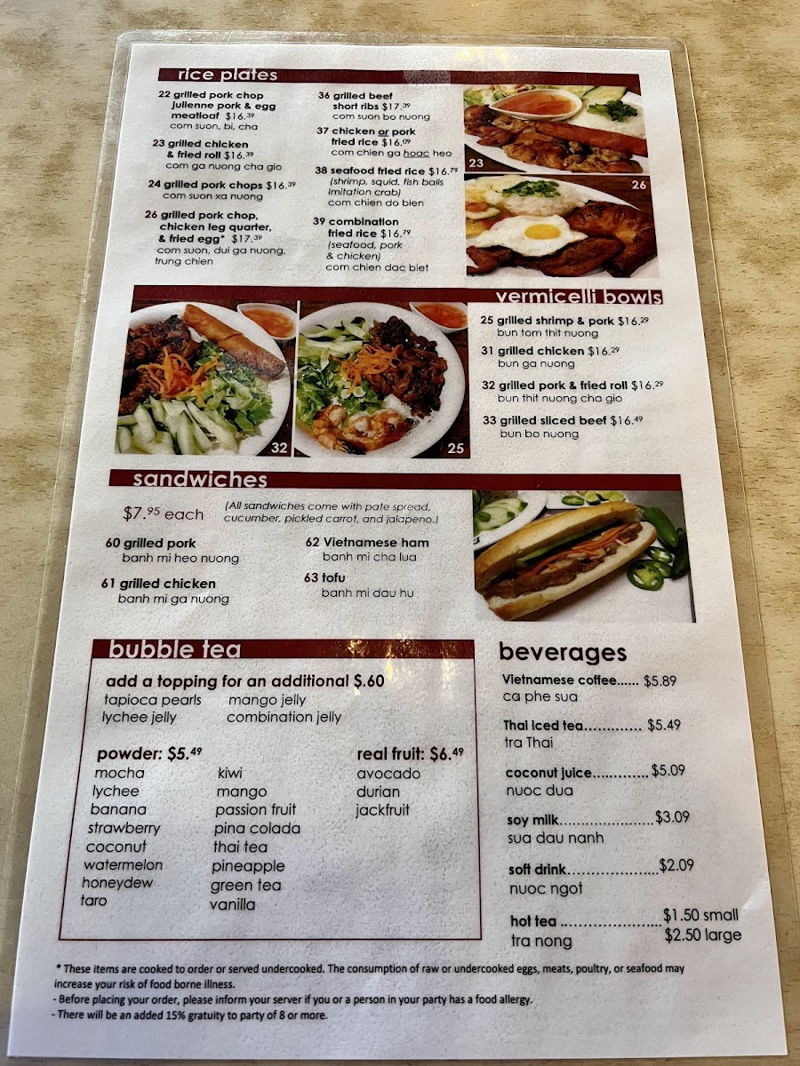 MaMa’s Pho Photo Menu 2