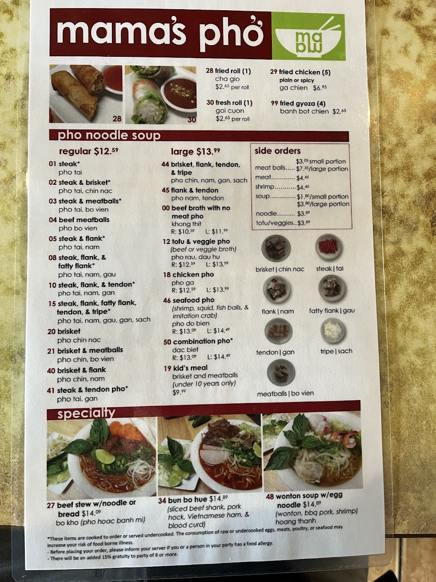 MaMa’s Pho Photo Menu 3