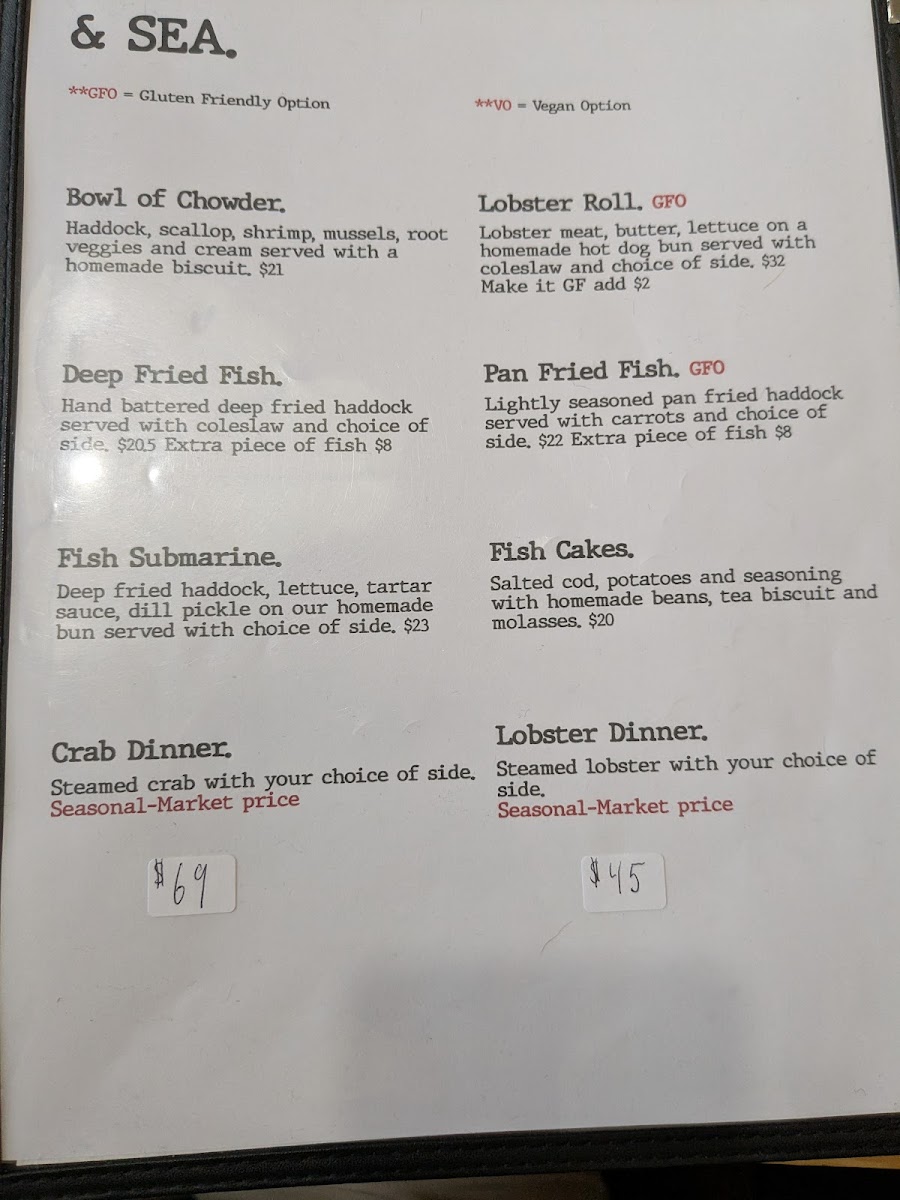Morrison's Restaurant Photo Menu 1