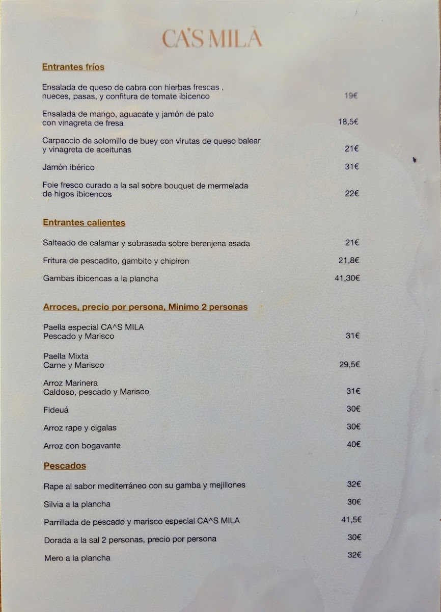 Restaurante Ca's Milà Photo Menu 4