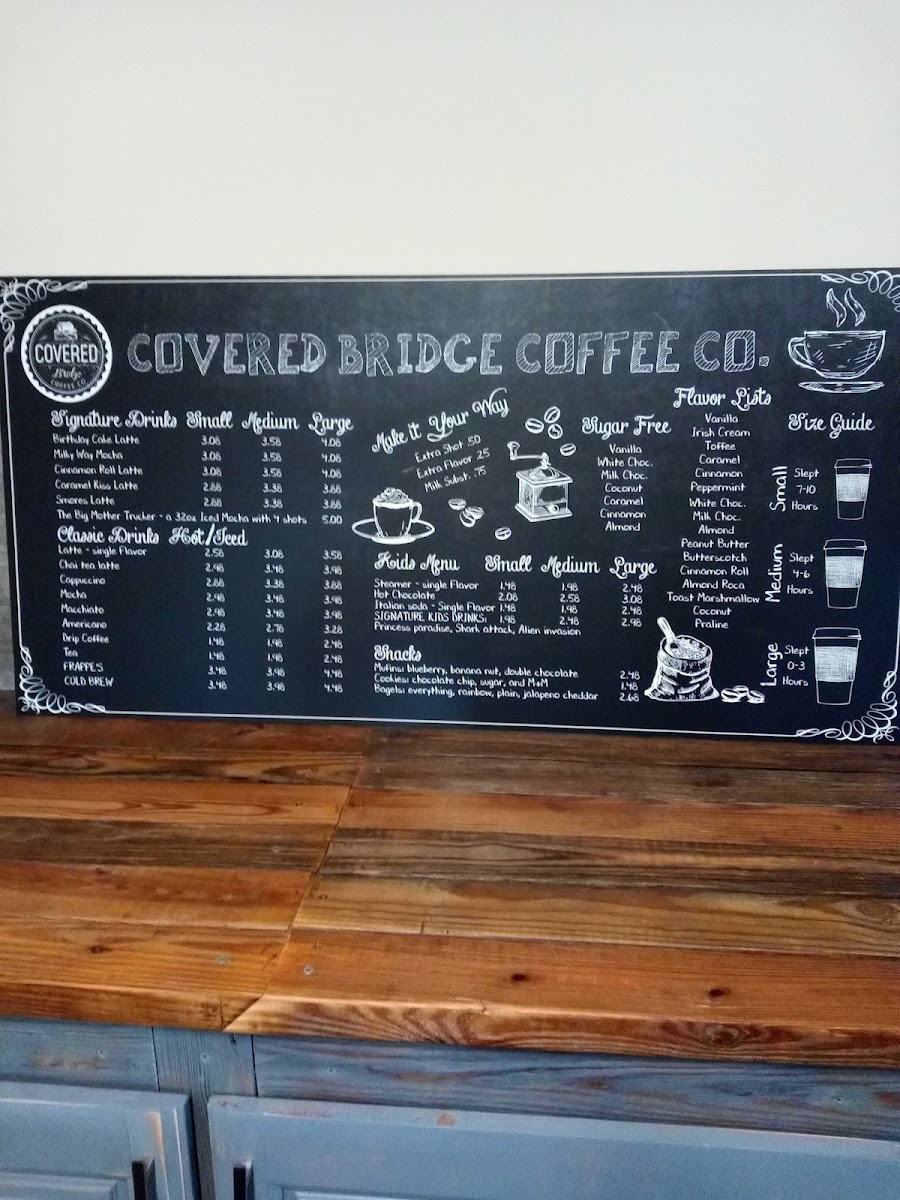 Covered Bridge Coffee- drive thru only Photo Menu 1