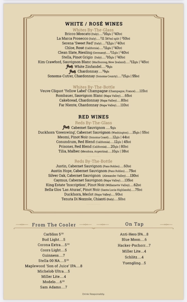 Pop's Uptown Supper Club Photo Menu 5