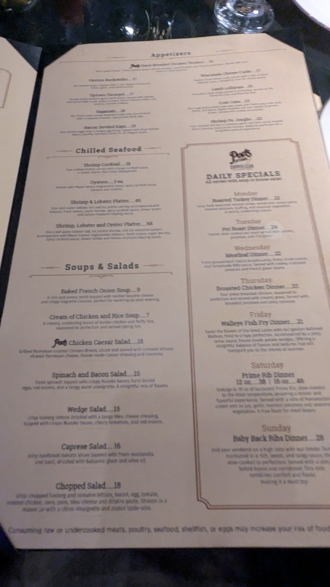 Pop's Uptown Supper Club Photo Menu 7
