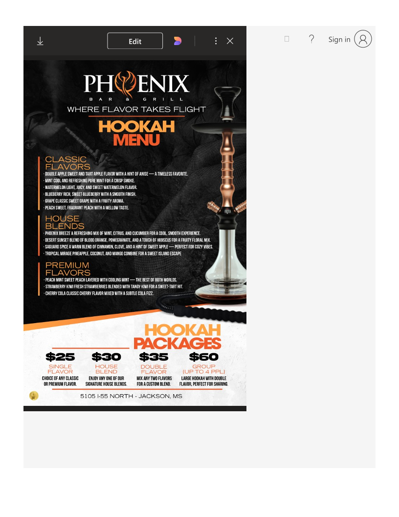 Phoenix Bar and Grill Photo Menu 4