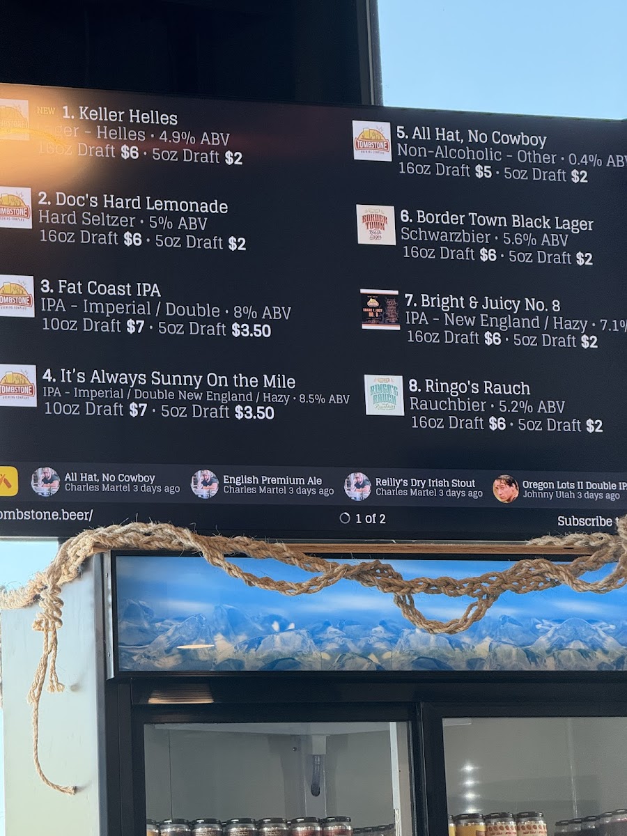 Tombstone Brewing West End Photo Menu 9
